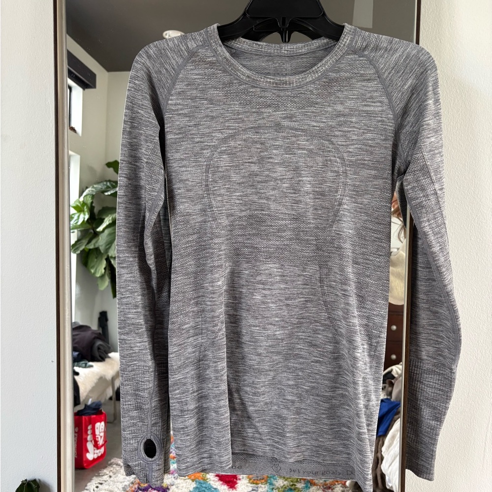 Lululemon Swiftly Gray Long Sleeve Athletic Top